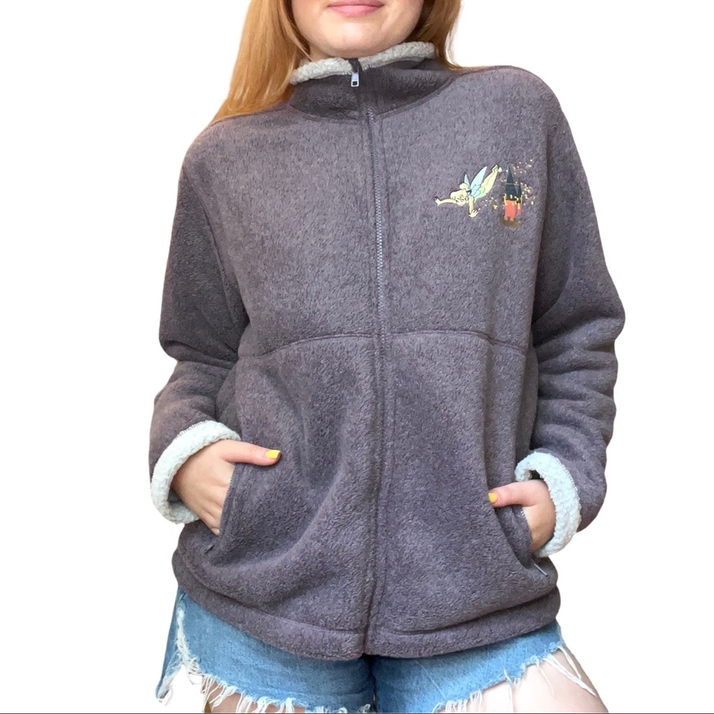 Vintage 90s Walt Disney World Zip Up Tinkerbell Fleece.